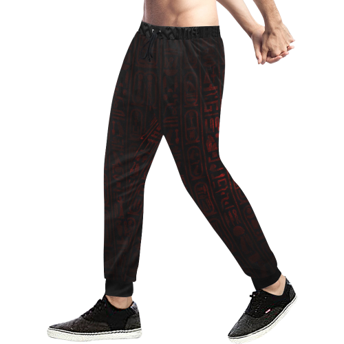 RED HIEROGLYH Men's All Over Print Sweatpants (Model L11)