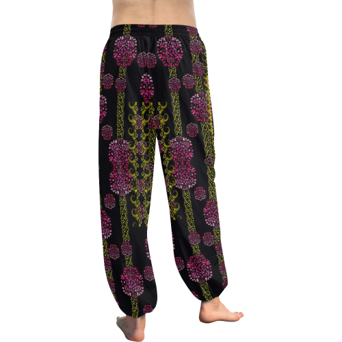 wild flowers on black Women's All Over Print Harem Pants (Model L18)