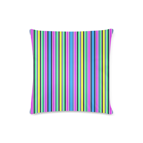 Vivid Colored Stripes 1 Custom Zippered Pillow Case 16"x16"(Twin Sides)
