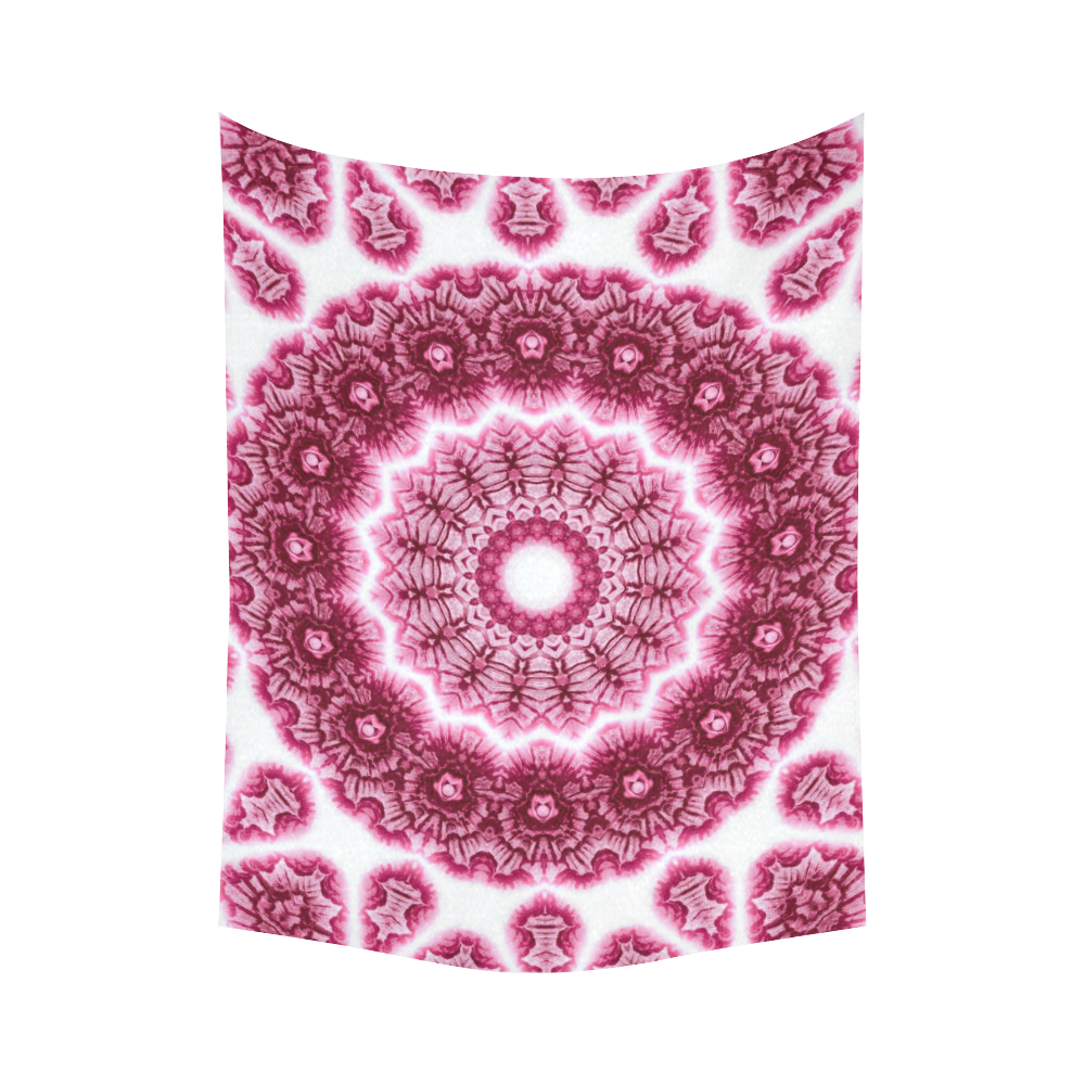 Love And Spiritual Rose Quartz Healing Energy Source Blacklight Mandala Magick Cotton Linen Wall Tapestry 60"x 80"