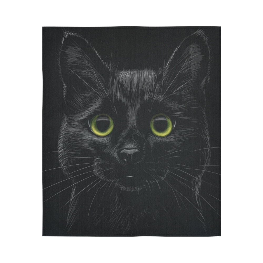 Black Cat Cotton Linen Wall Tapestry 51"x 60"