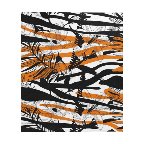 Floral Tiger Print Quilt 60"x70"