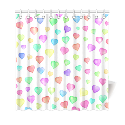 Pastel Hearts Shower Curtain 69"x72"