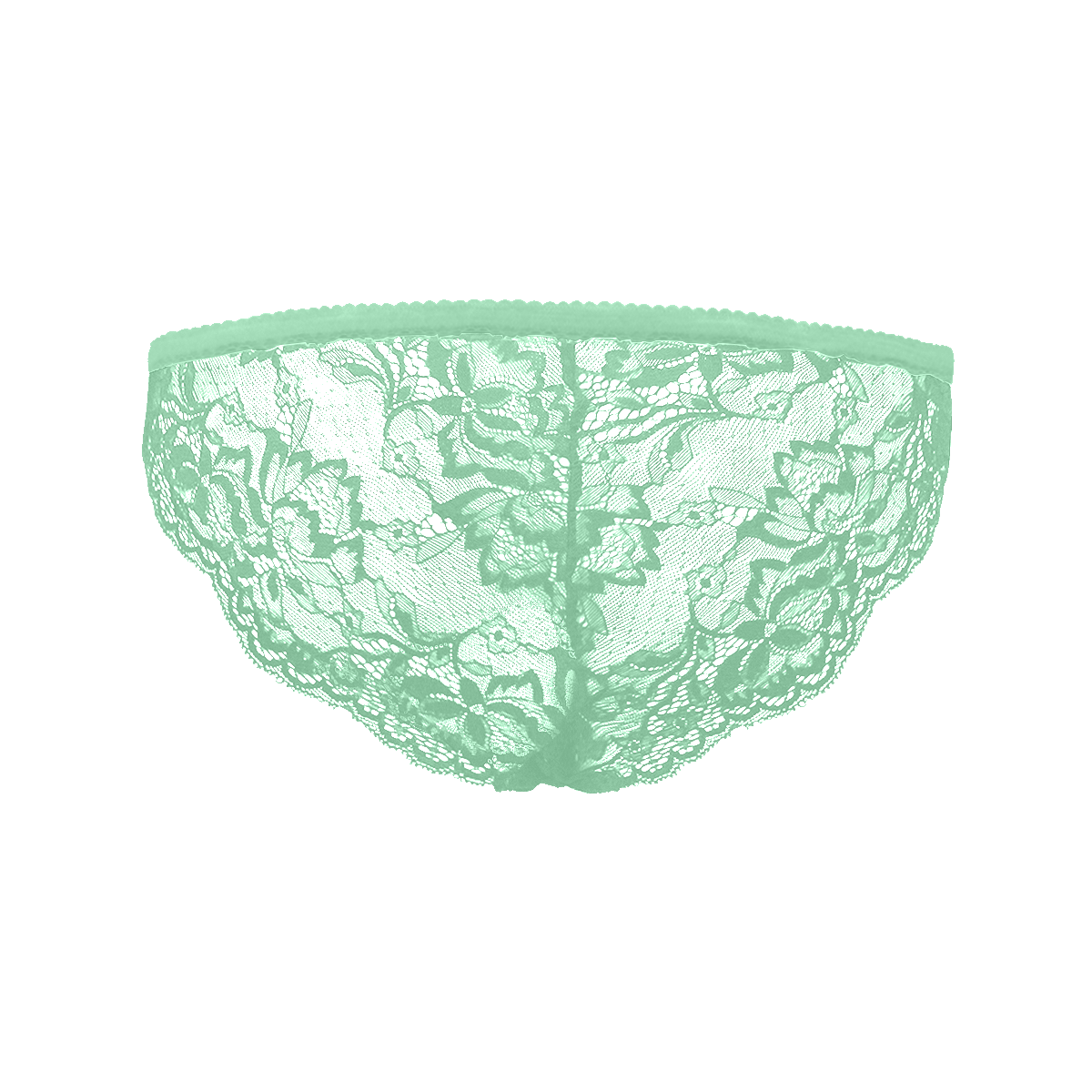 Peach And Green Floral Mint Green Women's Lace Panty (Model L41)