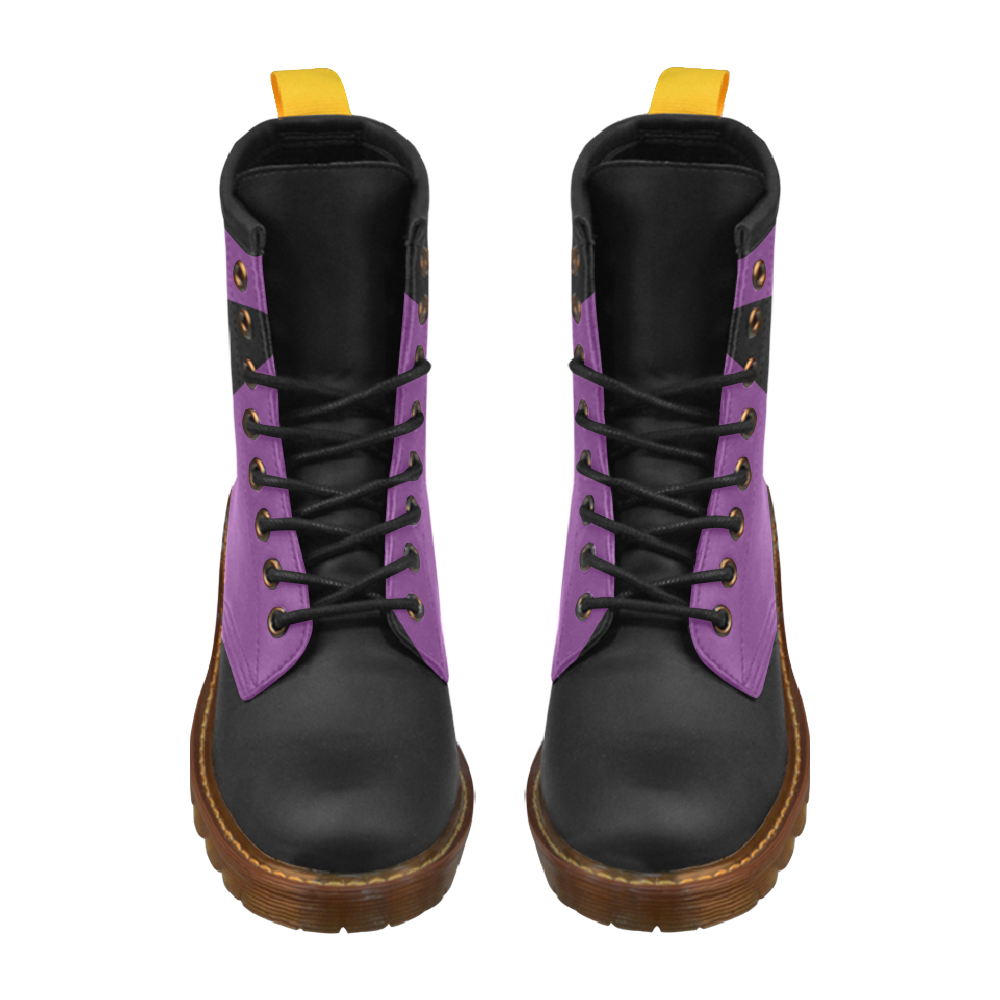 Proud Lesbian Flag High Grade PU Leather Martin Boots For Women Model 402H