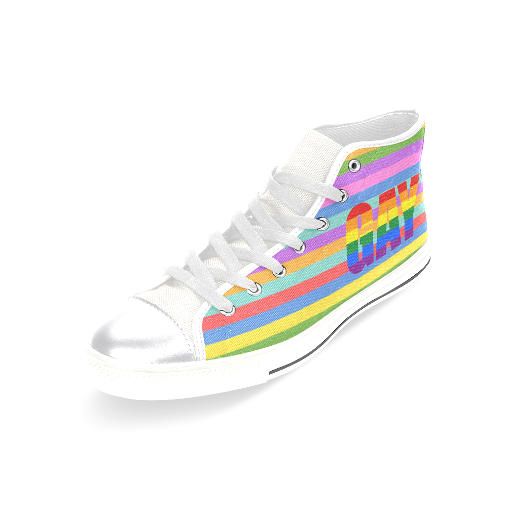 Gay Pride Women's Classic High Top Canvas Shoes (Model 017)