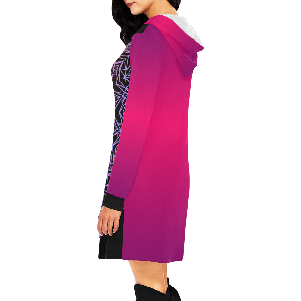 Boho Mandala II All Over Print Hoodie Mini Dress (Model H27)
