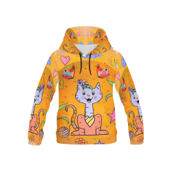 Cat Popart Fun by Nico Bielow All Over Print Hoodie for Kid (USA Size) (Model H13)