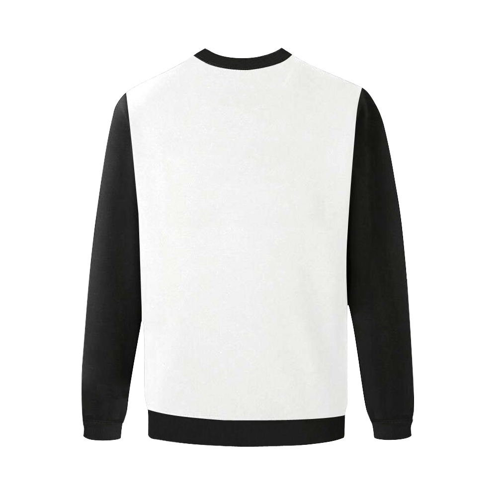 PACE Mens Sweat Shirt blk/White Men's Oversized Fleece Crew Sweatshirt (Model H18)