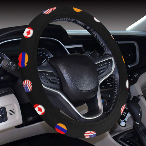 USA Canada Armenia Steering Wheel Cover with Elastic Edge