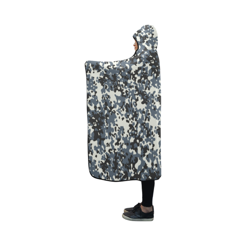 Urban City Black/Gray Digital Camouflage Hooded Blanket 50''x40''