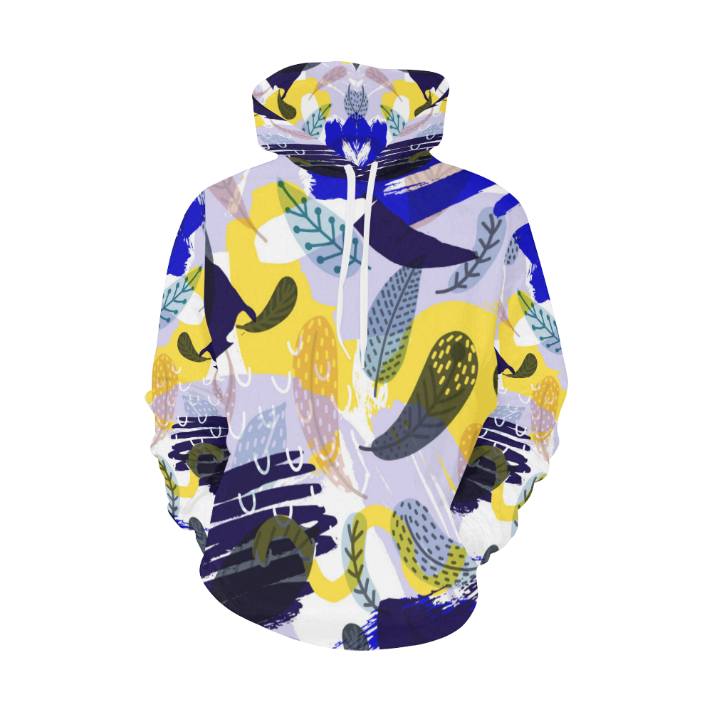 feathers All Over Print Hoodie for Women (USA Size) (Model H13)