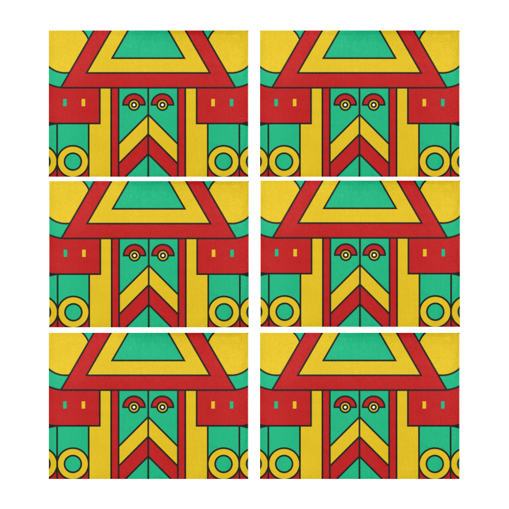 Aztec Spiritual Tribal Placemat 14’’ x 19’’ (Six Pieces)