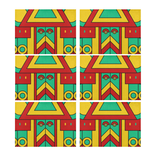Aztec Spiritual Tribal Placemat 14’’ x 19’’ (Six Pieces)