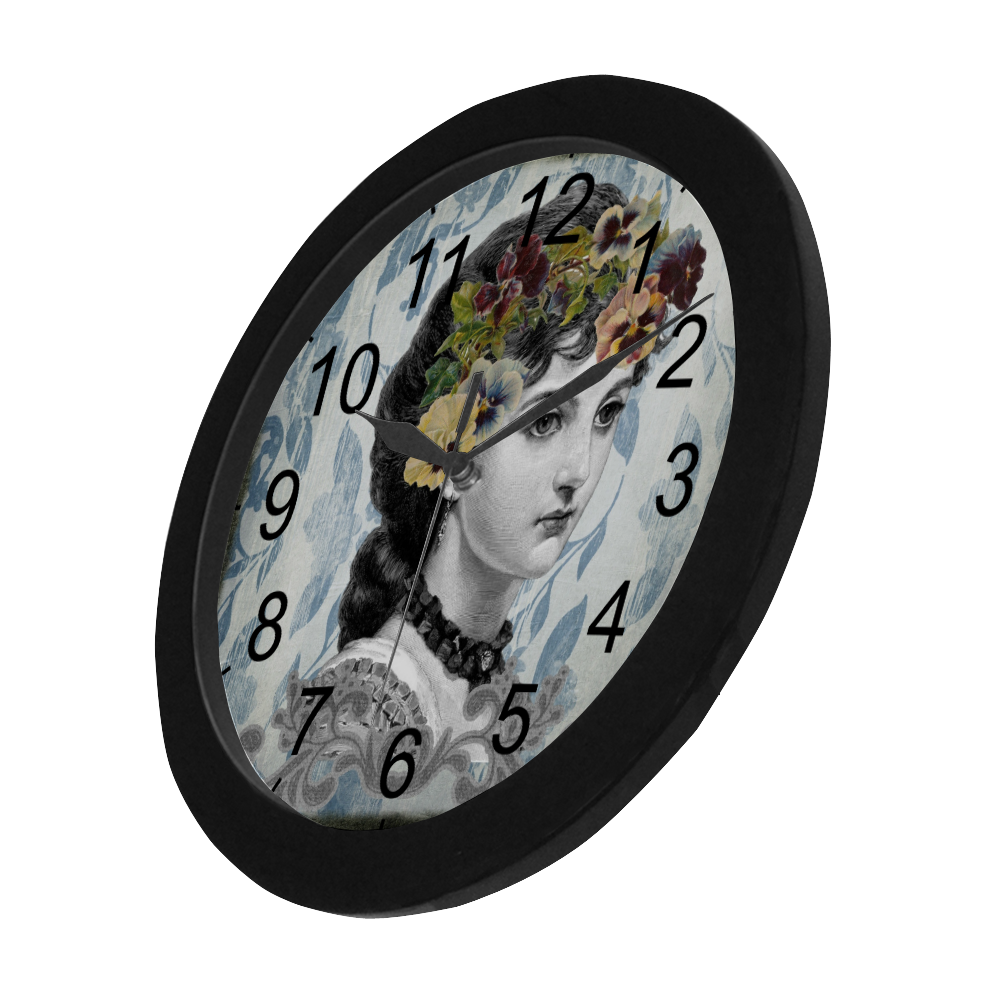 Vintage Lady Circular Plastic Wall clock