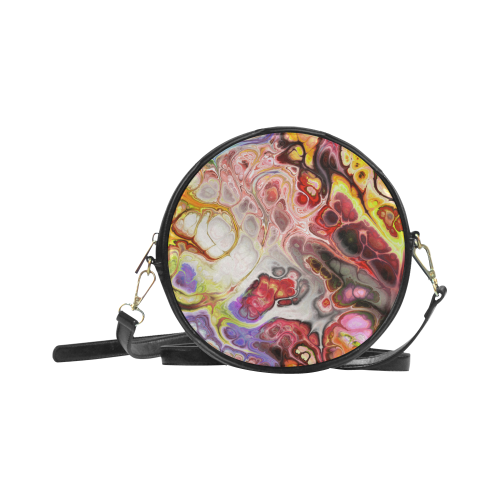 Colorful Marble Design Round Sling Bag (Model 1647)