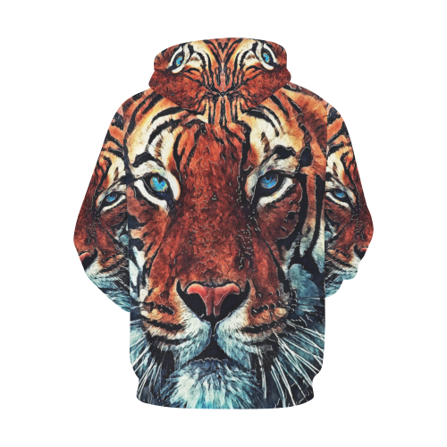 tiger All Over Print Hoodie for Men/Large Size (USA Size) (Model H13)