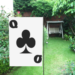 Playing Card Queen of Clubs Garden Flag 28''x40'' （Without Flagpole）