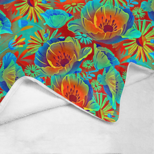 bright tropical floral Ultra-Soft Micro Fleece Blanket 30''x40''