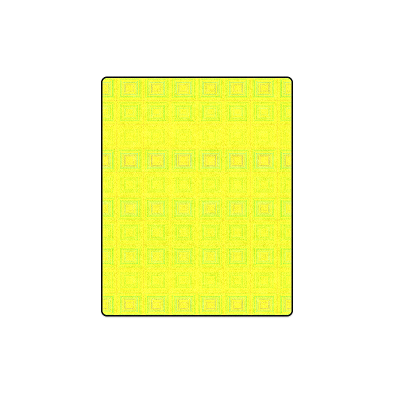 Yellow multicolored multiple squares Blanket 40"x50"