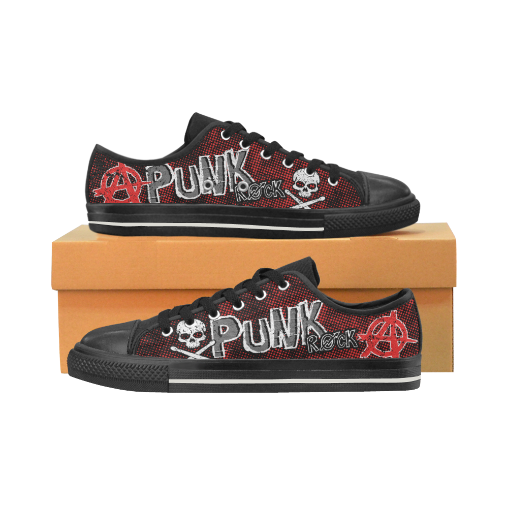 PUNK_R_RED w Women's Classic Canvas Shoes (Model 018)