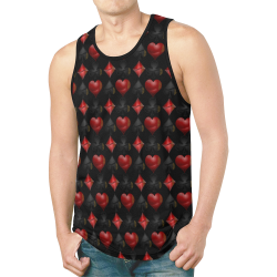 Las Vegas Black and Red Casino Poker Card Shapes on Black New All Over Print Tank Top for Men (Model T46)