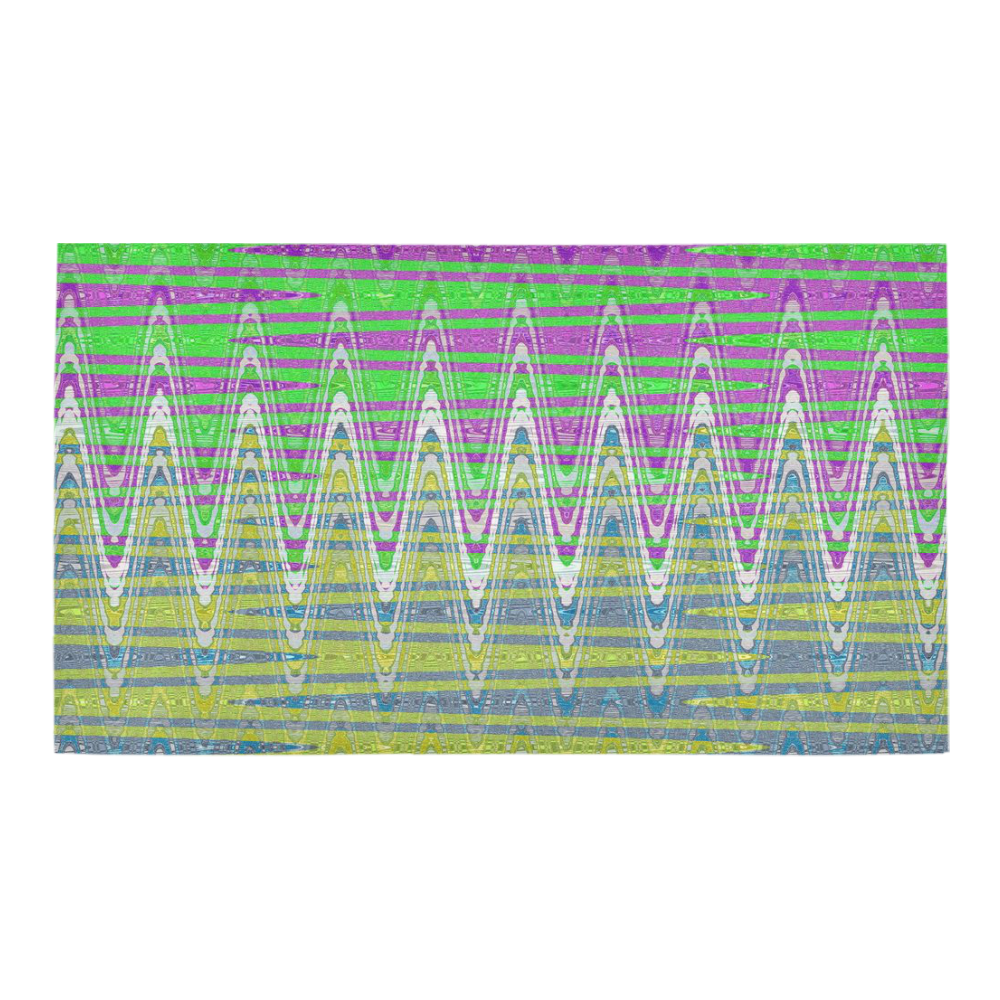 Colorful Pastel Zigzag Waves Pattern Bath Rug 16''x 28''