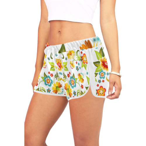 colorful-floral Women's All Over Print Relaxed Shorts (Model L19)