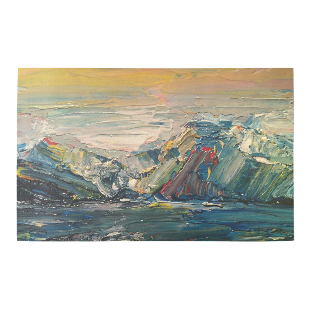 Mountains painting Bath Rug 20''x 32''