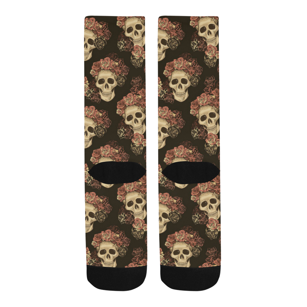 Skull and Rose Pattern Trouser Socks