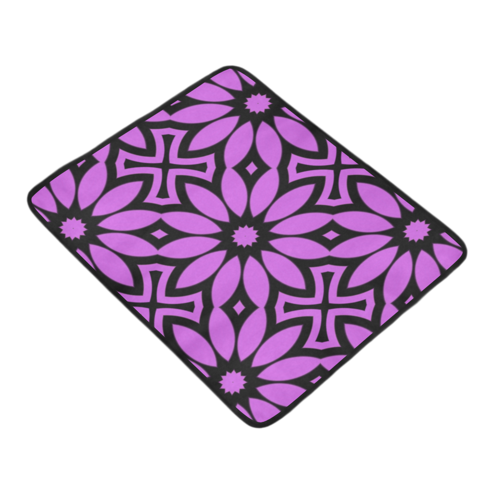 Purple/Black Flowery Pattern Beach Mat 78"x 60"