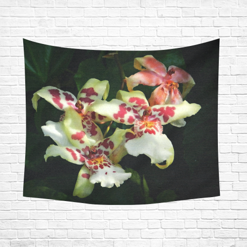 spotted orchids Cotton Linen Wall Tapestry 60"x 51"