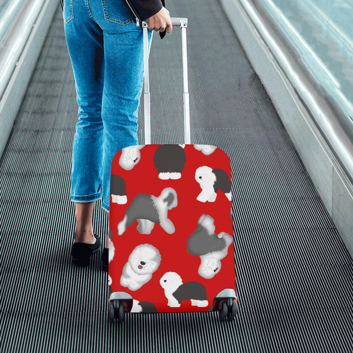 Multi Sheepies Luggage Cover/Small 18"-21"