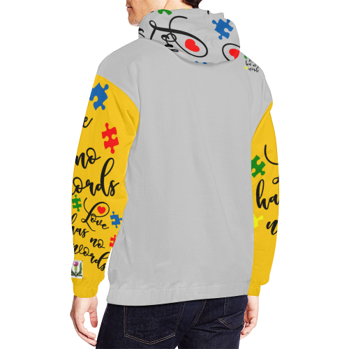 Fairlings Delight's Autism- Love has no words Men's Hoodie 53086Ff4 All Over Print Hoodie for Men (USA Size) (Model H13)
