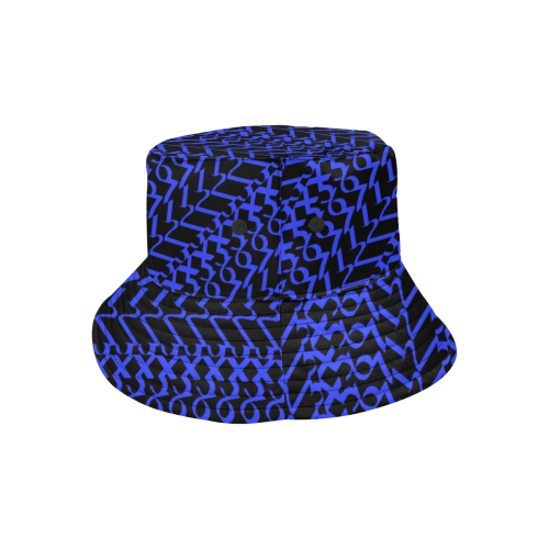 NUMBERS Collection 1234567 "Reverse" Blueberry/Black All Over Print Bucket Hat