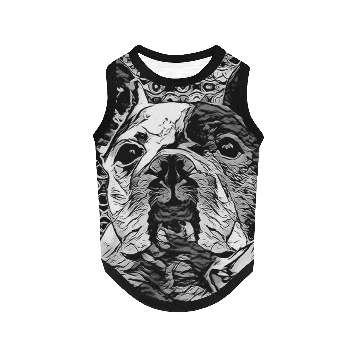 FRENCH BULLDOG ART BLACK AND WHITE All Over Print Pet Tank Top