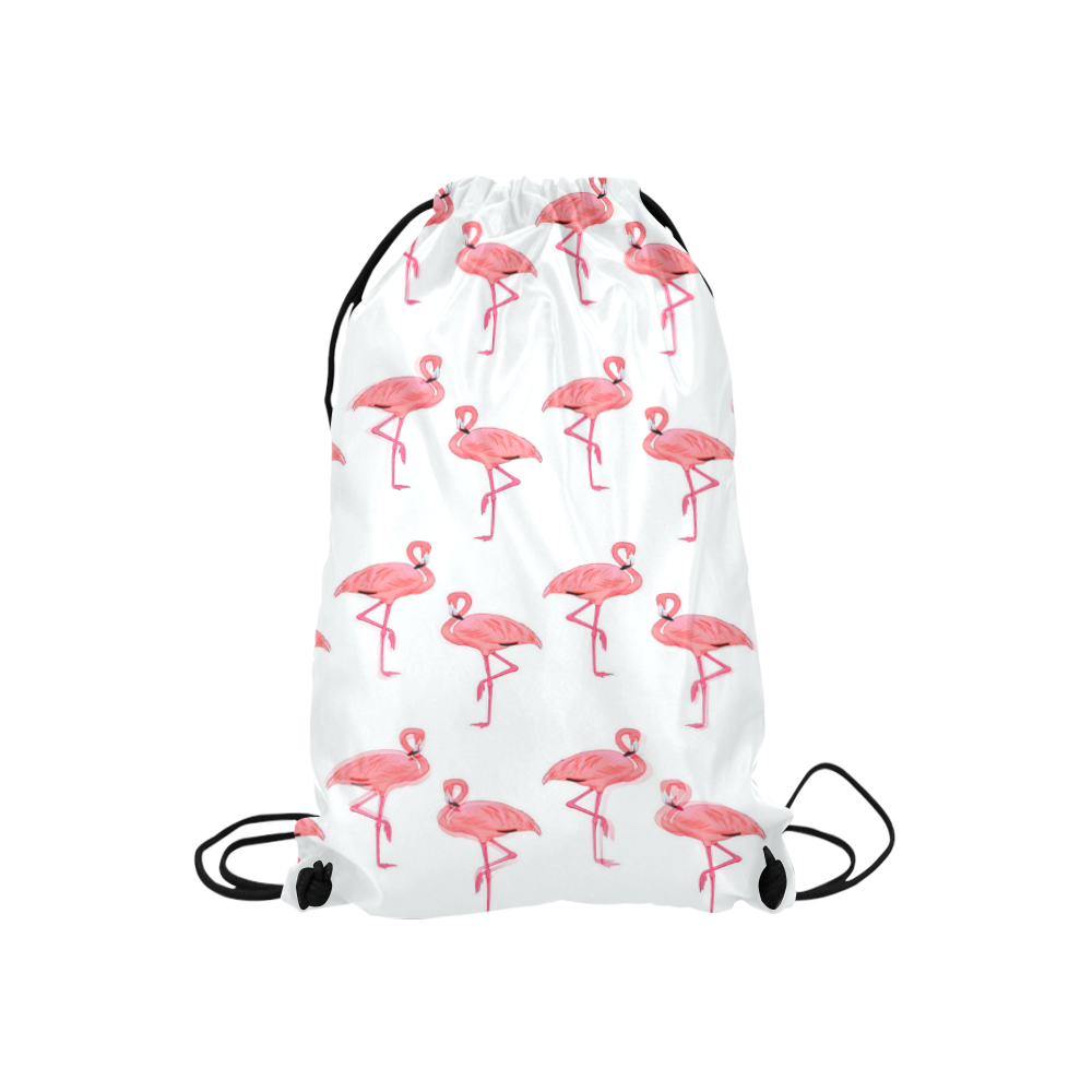 Pink Flamingo Pattern Small Drawstring Bag Model 1604 (Twin Sides) 11"(W) * 17.7"(H)