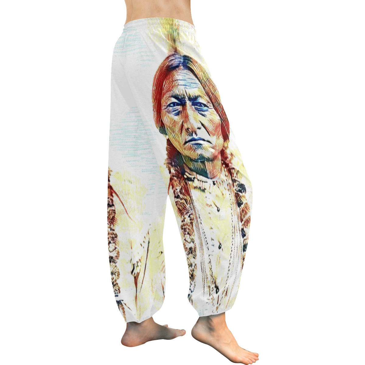 Sitting Bull graffiti, by Ivan Venerucci Italian Style Women's All Over Print Harem Pants (Model L18)