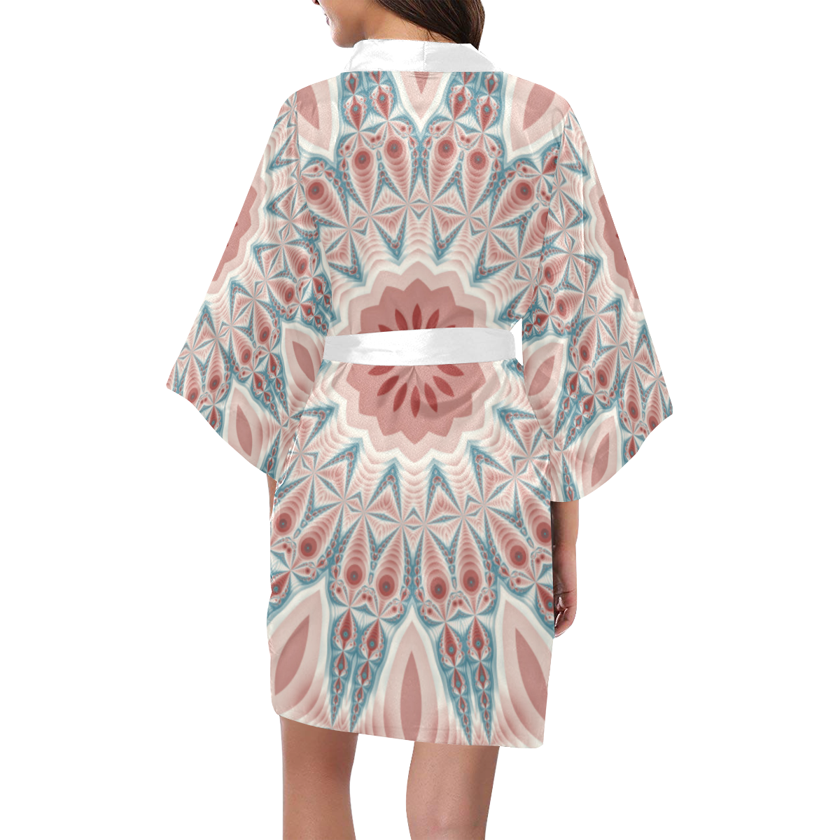 Modern Kaleidoscope Mandala Fractal Art Graphic Kimono Robe