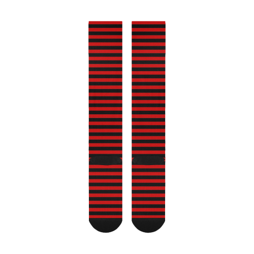 Red and Black Stripes Over-The-Calf Socks