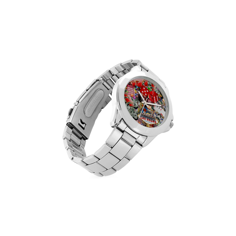 Las Vegas Icons - Gamblers Delight Unisex Stainless Steel Watch(Model 103)
