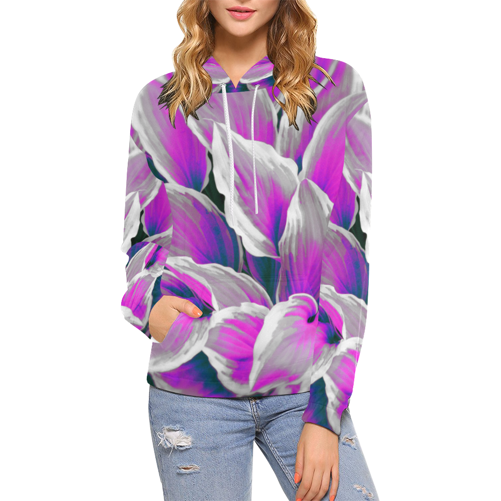 leafs_abstract 06 All Over Print Hoodie for Women (USA Size) (Model H13)
