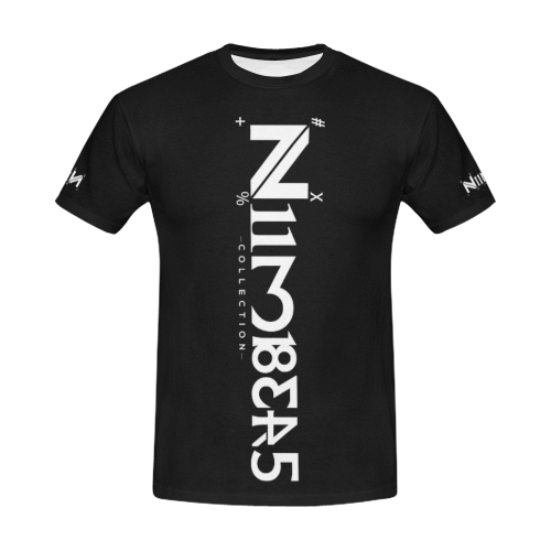 NUMBERS Collection Black All Over Print T-Shirt for Men (USA Size) (Model T40)