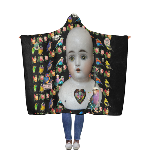 My Creepy Valentine Flannel Hooded Blanket 56''x80''