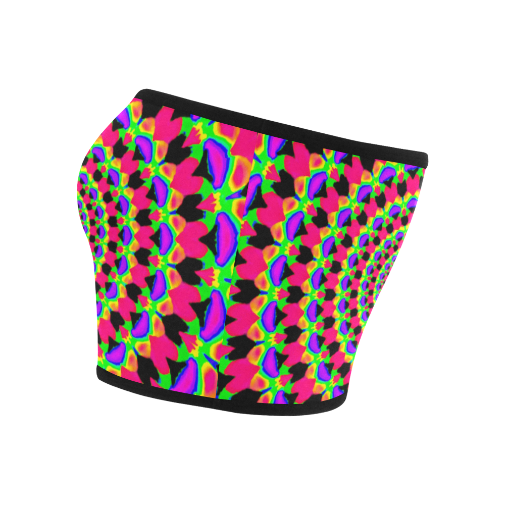 Neon Kaleidoscope Mandala Bandeau Top