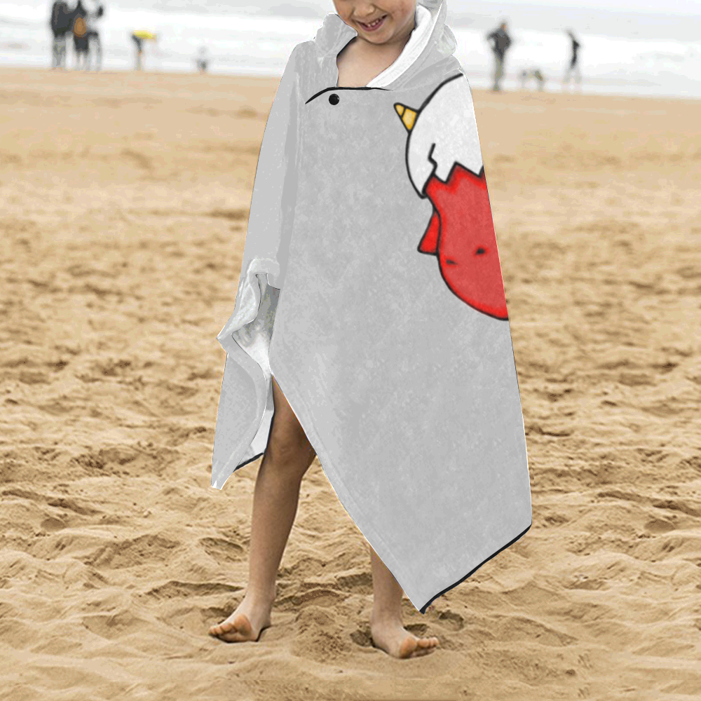 Baby Red Dragon Lt Grey Kids' Hooded Bath Towels
