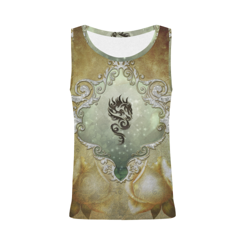 Awesome tribal dragon All Over Print Tank Top for Women (Model T43)