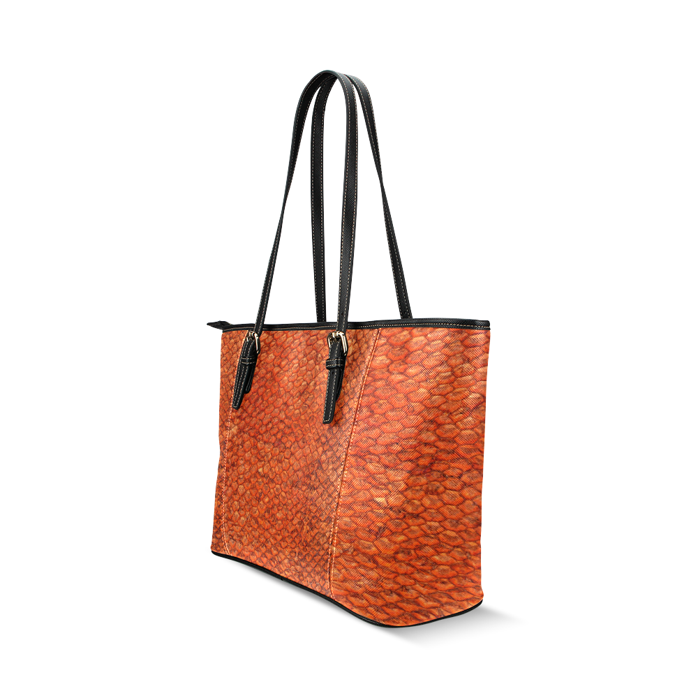SNAKE LEATHER 4 Leather Tote Bag/Small (Model 1640)