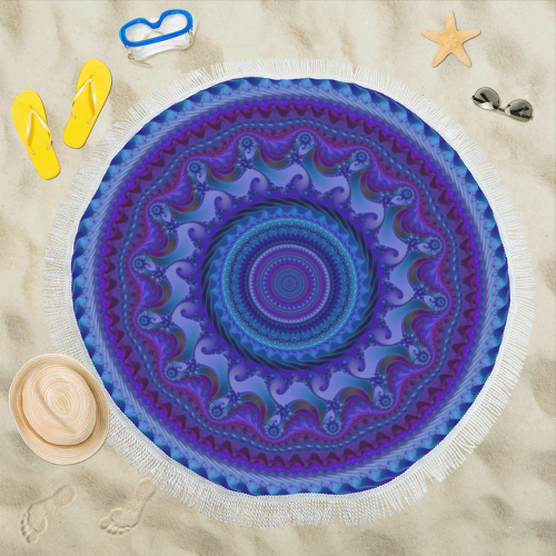MANDALA PASSION OF LOVE Circular Beach Shawl 59"x 59"