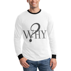 Why? White Men's All Over Print Long Sleeve T-shirt (Model T51)